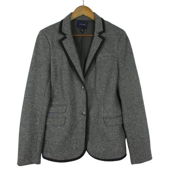 Lands' End Blazer Womans Size 14 Tweed 2 button Ivy League Preppy NEW $139 - Picture 3 of 8